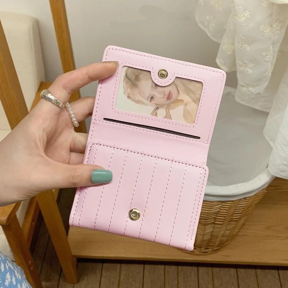 Fashion PU Leather Short Wallet Flower Fresh Candy Color Card Bag Women Wallet Ladies