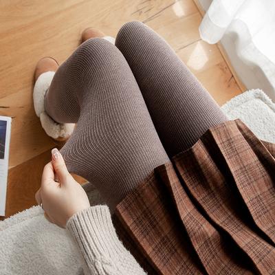 Colanți de iarnă pentru femei, căptușiți cu fleece, groși, din bumbac, cu nervuri, lungime gleznă, buclă pentru picior, negri, pentru exterior, purtați în aer liber, dresuri calde