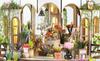YIIEL Miniature Dollhouse Kit, Handmade Kit with Beginner's Instructions (Sunshine Glass Flower House)
