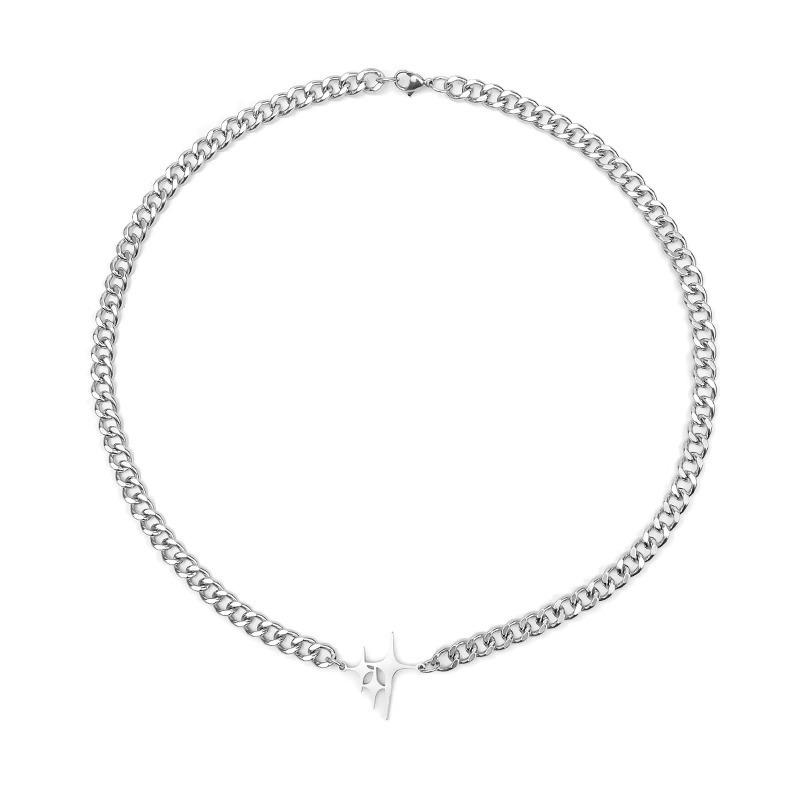 Starlight Titanium Steel Necklace - Male Cross Design for Hip-Hop Style, Unique and Fashionable Accessories That Suit Any Occasion