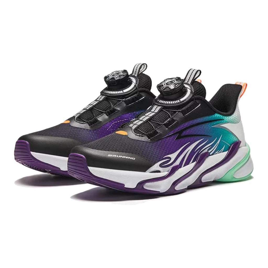 Anta Childrens Red Flame Comfortable Versatile Physical Test Non-Slip Wear-Resistant Low-Top Running Shoes Kids sneaker Black Purple White A12435524-2