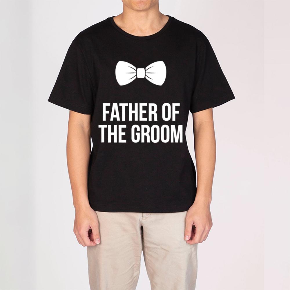 GroomgroomsUnisex Pattern Print Tshirt Short Sleeve Casual Top Round Neck Loose Comfortable Tees Wedding Commemorative Gift