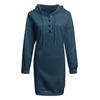 Women Autumn Hoodie Loose Solid Color Hooded Drawstring Long Sleeves Warm Sweatshirt Buttons Pure Color Spring Hoodie for Daily Wear