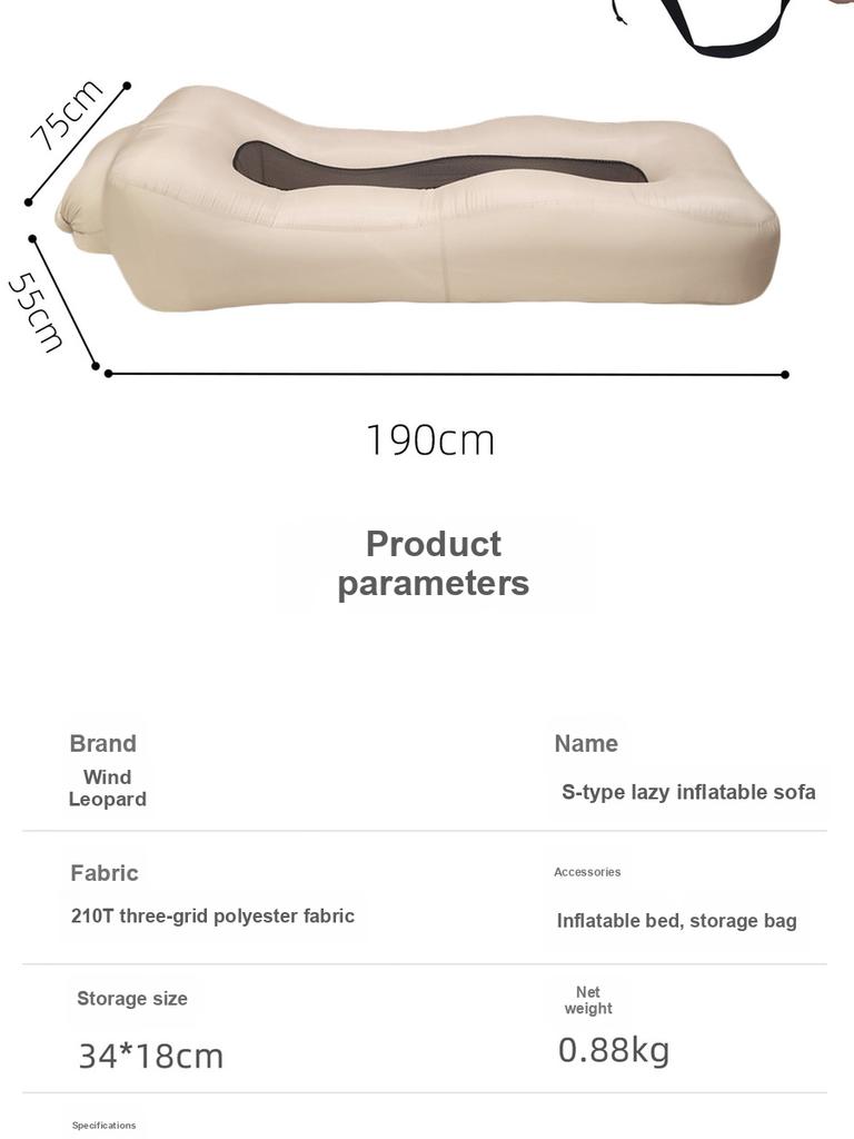 Multifunktionales aufblasbares Sofa-Bett für den Außenbereich, automatisches schnelles Aufblasen, Camping-Picknick-Schlafmatte, Seitenschutz, Luftkissen