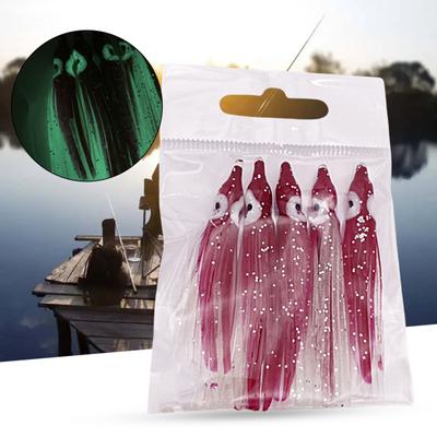 5 Stück Tintenfisch Weichköder Simulation mit Leuchteffekt Angeln Meeresfischen Weicher Tintenfisch