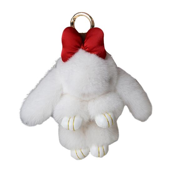 პლუშუს კურდღლის გასაღების ჯაჭვი ბეწვიანი ხელოვნური ბეწვის კურდღლის გულსაკიდი გასაღების ჯაჭვი რბილი ცხოველის გასაღებების აქსესუარი ქალისთვის ზურგჩანთის დეკორი