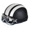 Motorcycle Leather Helmet Retro Personalized Summer Helmet Four Seasons Fashion Half Helmet Windproof Gift Mirror