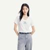 FivePlus Sweet V-Neck Pearl Pattern Short-Sleeve T-Shirt