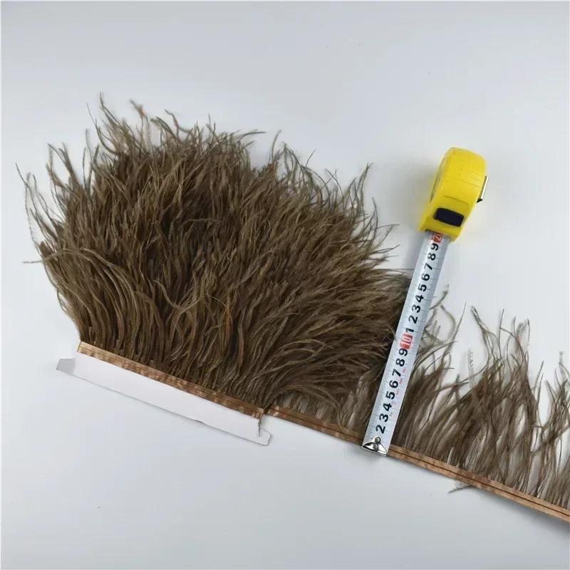 

Feather1Meters Colored Ostrich Feathers on Tape Tassel Fringe Trim Ribbon 10-15cm 4-6 White Feather Trims Decor for Clothes Decoration
