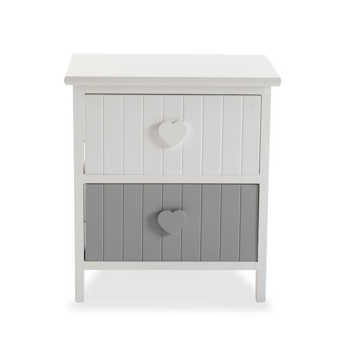Karachi Bathroom Shelf Cabinet - 41 X 27 X 37 Cm - Wood - White and Grey - VERSA