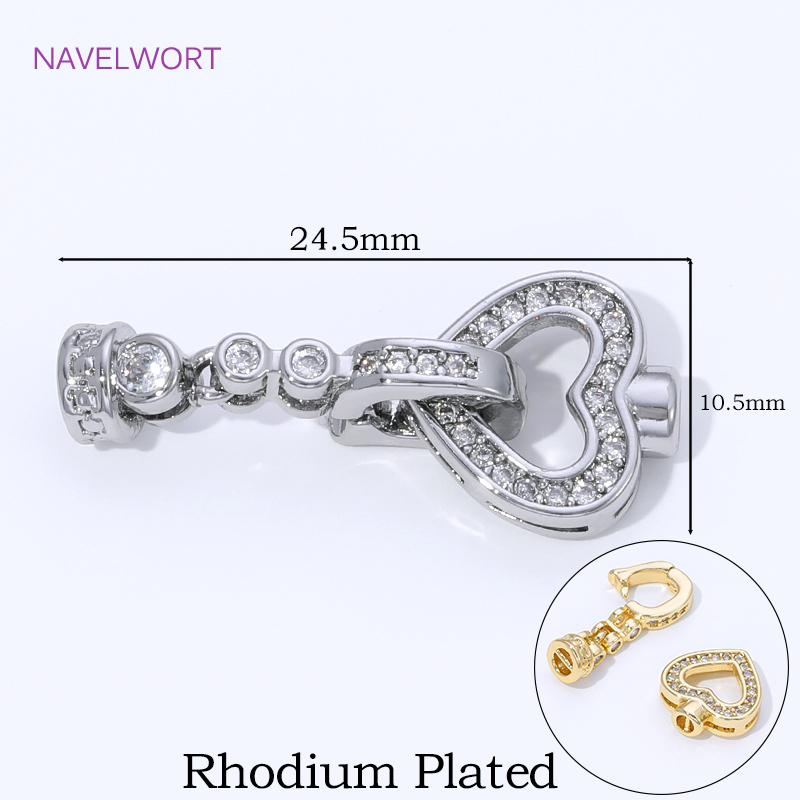 18K Gold Plated Brass Jewelry Clasps For Bracelets Making,With Zircon Connector Clasp,Locks For Jewelry,DIY Necklace Accessories
