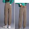 Παντελόνι από βελούδο και χοντρό ύφασμα για γυναίκες, ευέλικτο για φθινόπωρο και χειμώνα, ίσιο και casual παντελόνι Harun για γυναίκες