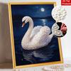 Pearl Painting Kit DIY Elegant White Swan Lake Under Moonlight Wall Art Home Decoration Painting