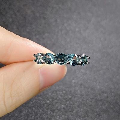 Luxury Peacock Blue Gemstone Ring with Diamond Accents and Imitation Blue Topaz