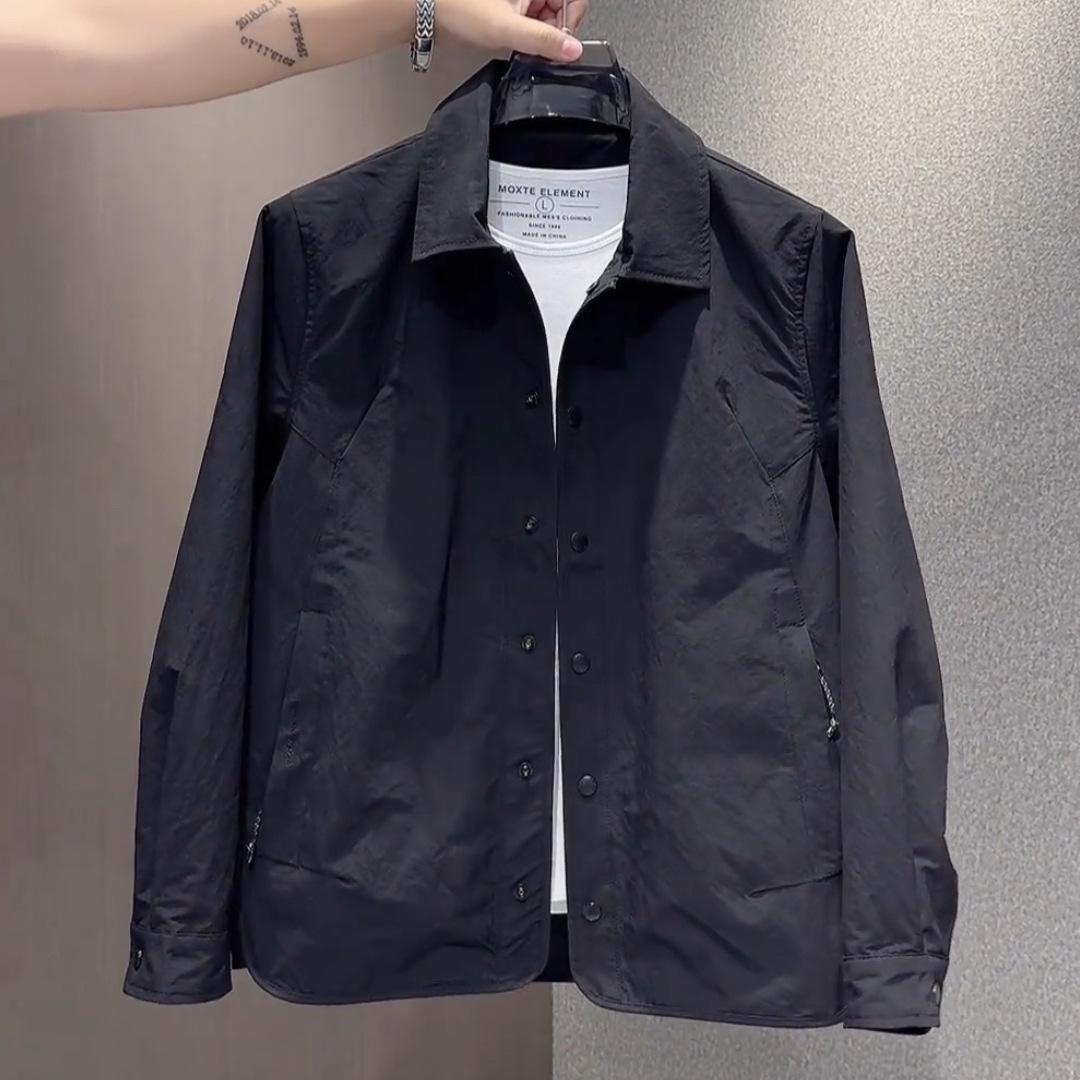 

Men s 2025 Autumn Fashion Lapel Jacket: Trendy, Loose, Versatile, Solid Color, Casual Cotton Coat L 130-145 kg