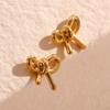 CARLIDANA Fashion Trend Bow Jewelry Waterproof Bow Earrings and Necklace 18k Gold Plated Stainless Steel Women Jewelry Set