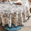Guanzhuojia Black Peony Print Dining Tablecloth
