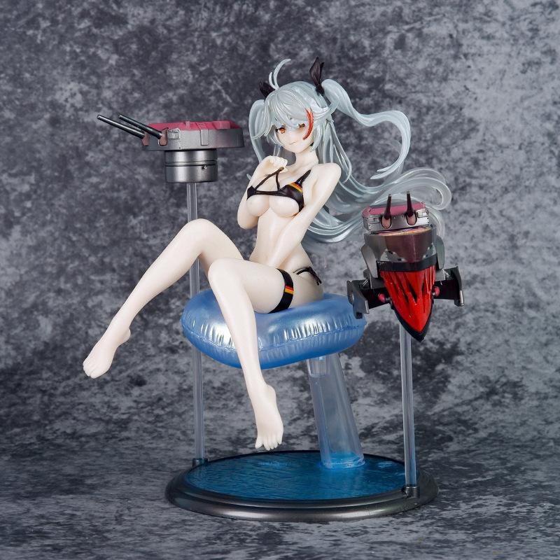 18cm Azur Lane Kms Prinz Eugen In Swimsuit Game Girl Figure Model Statue Boys Collection Desktop Decoration Ornament Toys Gifts