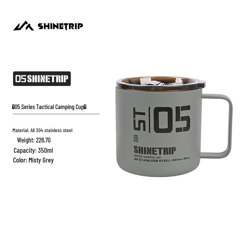 Mountain Fun Eco-Friendly Double-Layer 304 Stainless Steel Anti-Scald Camping Cup дымчато-серый