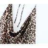 Jnleaog Autumn Women's Clothing European, American and French Style Animal Pattern Print Ruched Halterneck Dress 1165098 042
