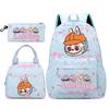 3Pcs/set Backpack for Girl School Teen Student Knapsack Women Rucksack with Lunch Bags Pencil Bag Fish Scale Style Bags