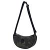 New MLB Denim Shoulder Bag Unisex Charcoal Gray/Hemp Sandy Brown 3ABQBV45N