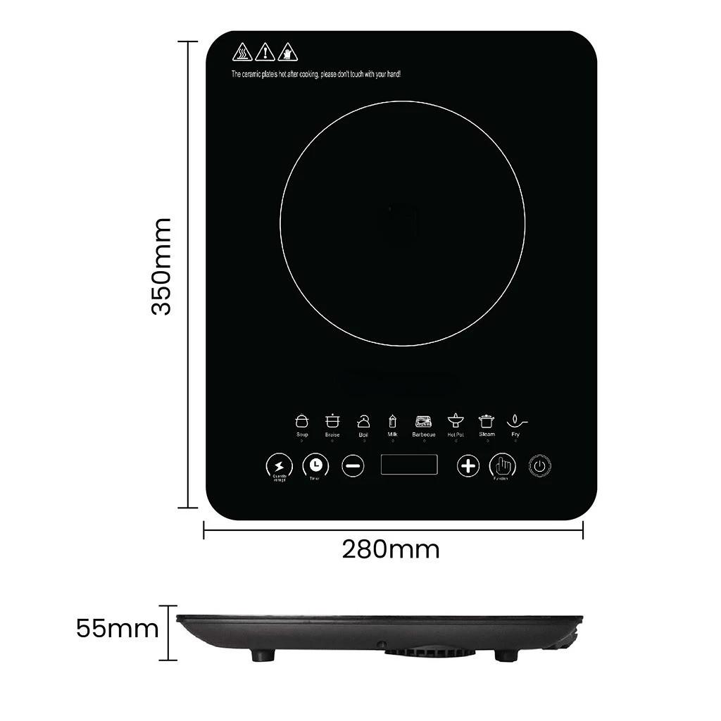 2200 Вт Сенсорная стеклянная панель Нагревательная плита Кухонный прибор Многофункциональная индукционная плита