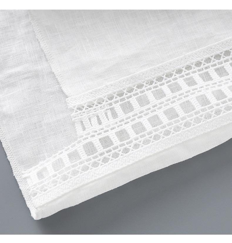 French Niche 100% Linen Lace T-Shirt Vest Top + Exquisite Midi Skirt Set