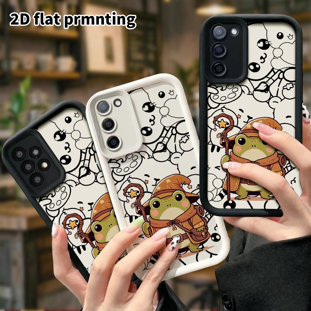 Phone Case: 2D flat, suitable for Samsung Galaxy A34 A35 M05 M06 S20 S22 S21 FE Plus 5G protective case, wizard frog, perfect Christmas and Halloween