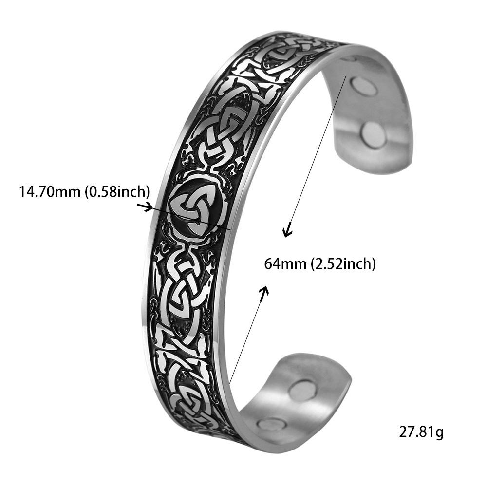 My Shape Vintage Viking Celtics Knot Bangles for Men Couple Stainless Steel Adjustable Open Cuff Bangle Bracelets Jewelry Male