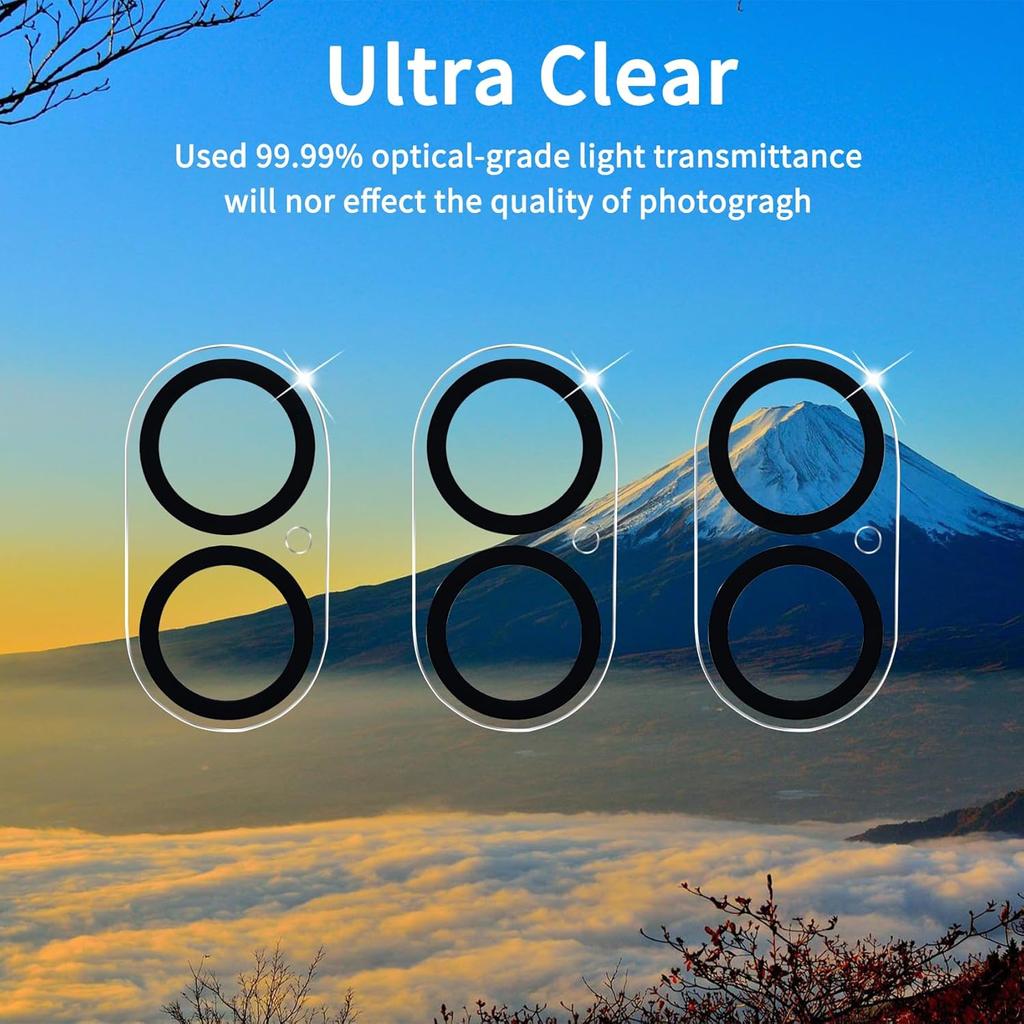3Pcs Camera Lens Protector Film for iPhone 17 Air 16 E 15 Plus 14 Pro 13 12 11 X Xs Max Xr 17E, 9H Hd Clear Tempered Glass Lens Drop Protection Cover