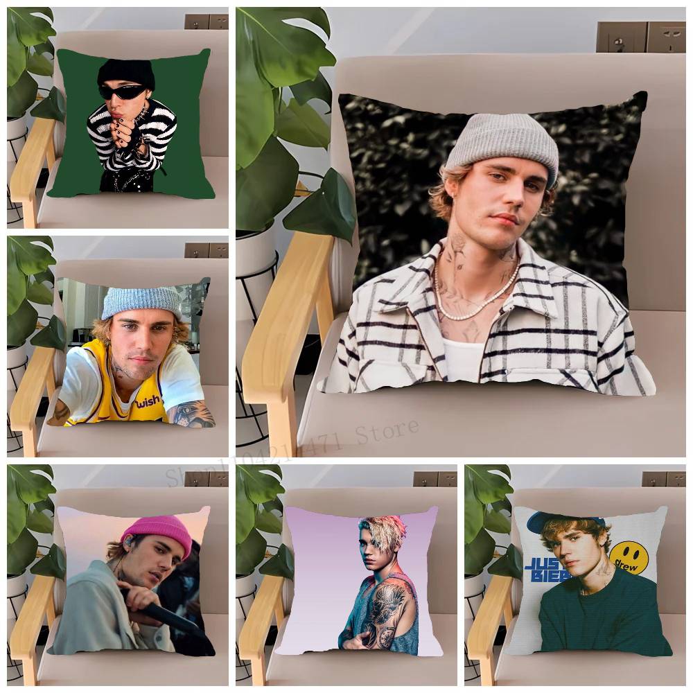Poszewka na poduszkę T-Top Singer J-Justin B -Bieber Wystrój domu Koc na sofę łóżko samochód Dekoracja pokoju Pomysł na prezent