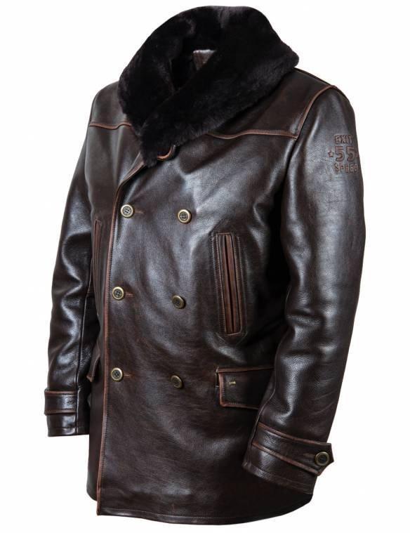 Lapel brown zipper fit type unhooded youth side seam pocket casual artificial leather men's clothing