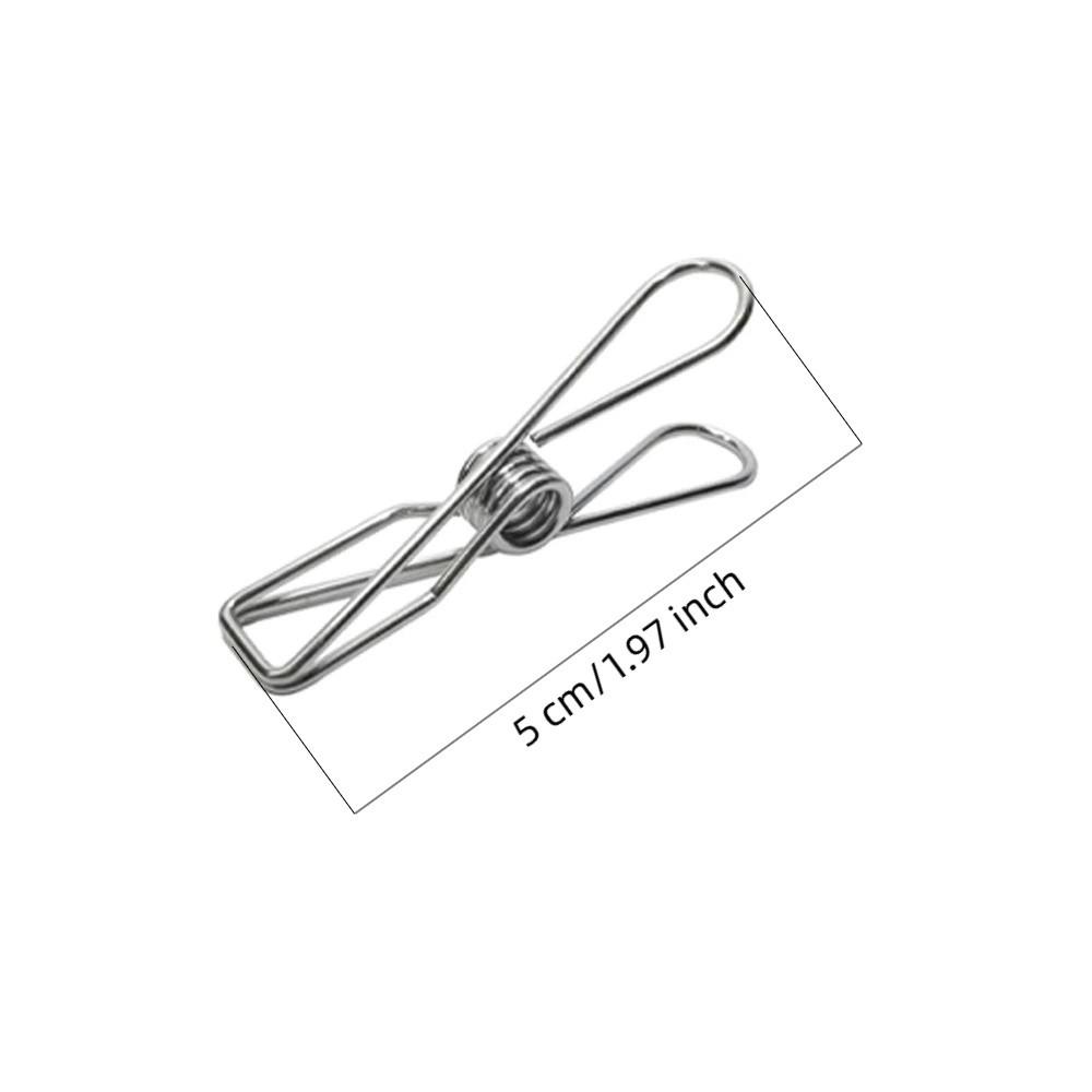 20pcs Stainless Steel Pegs Clothespin 5cm Utility Clips Multi-Purpose Wire Clothes Pegs Kitchen