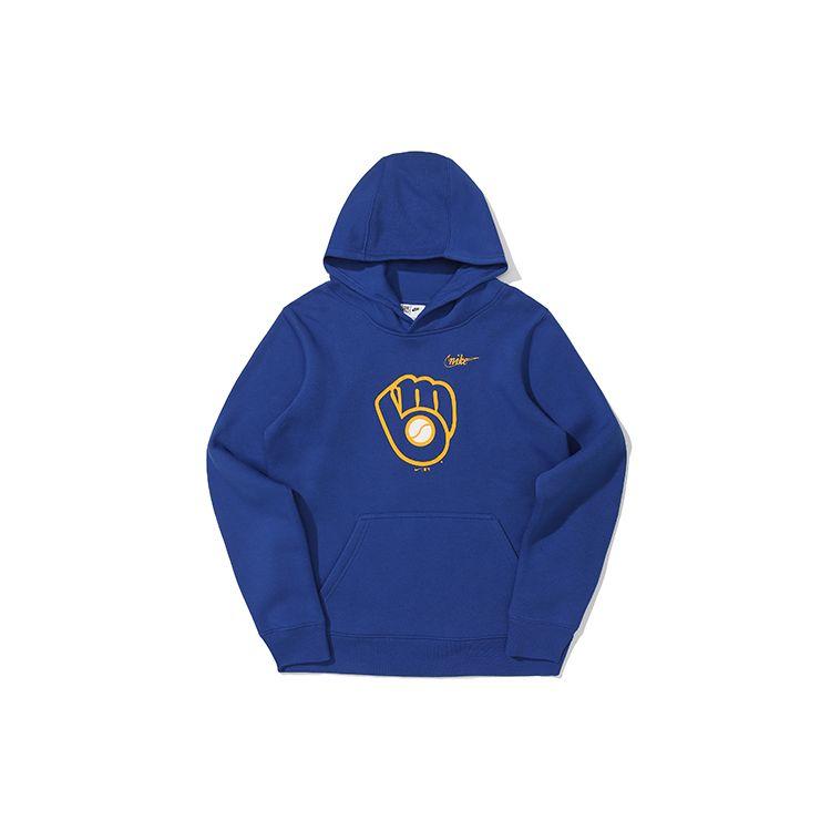 

Толстовка с капюшоном Nike Milwaukee Brewers с принтом логотипа и элементами бейсбола, длинный рукав, мужские топы, синий цвет 3Z3B7SBHG-MIL S