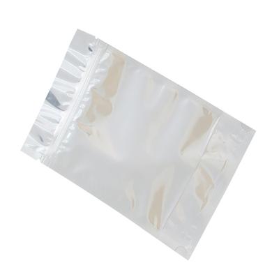 50Pcs Aluminum Foil Silver Mylar Recloeable Ziplock Bag Front Clear