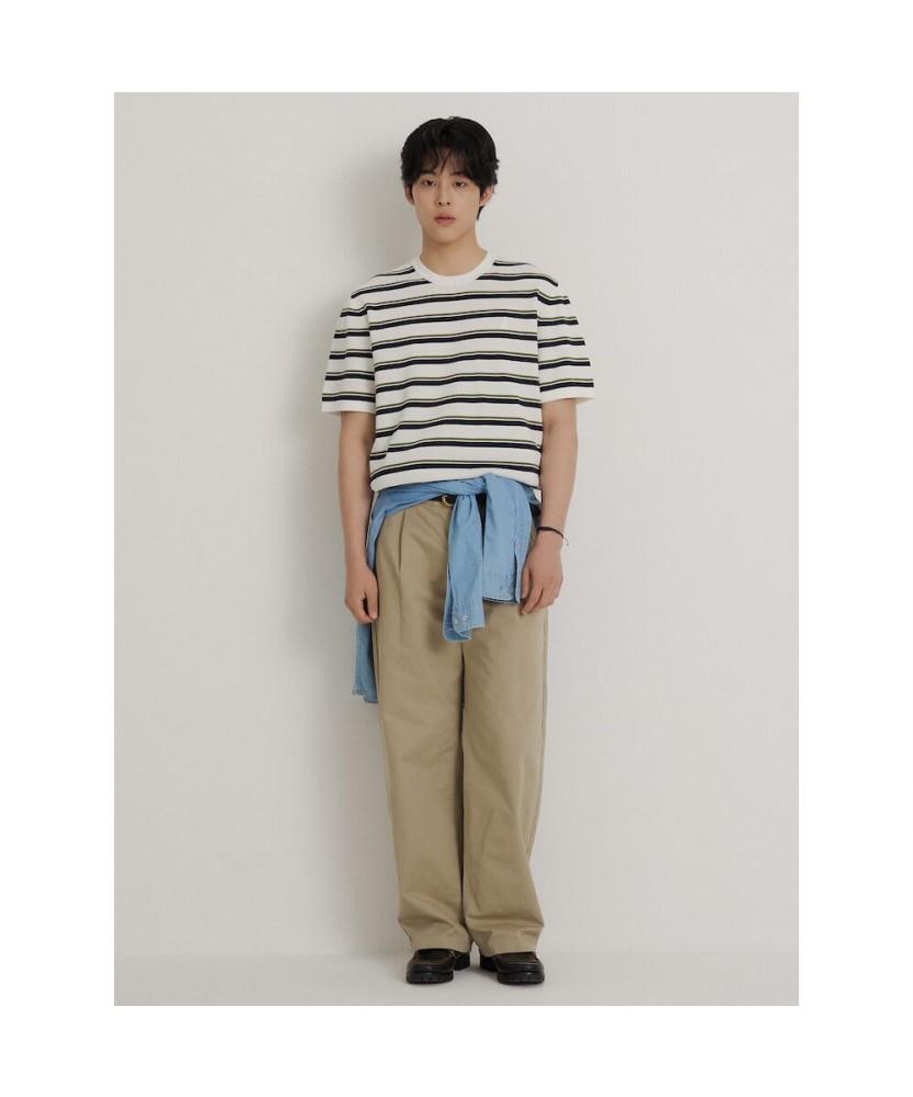Binpolmen Striped Round Knit Ivory