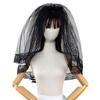 Halloween Black Lace Veil Cosplay Vintage Gothic Dark Series Bridal Veil with Hair Comb Headpiece*