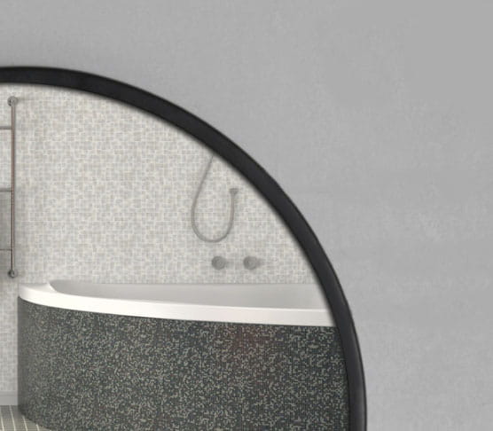 Mirror With Shelf 70Cm Black