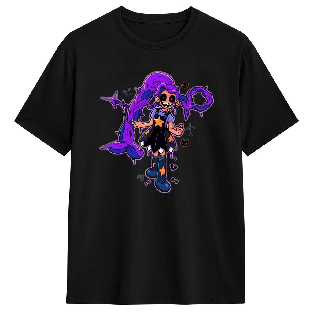Vintage T Shirt Summer Horror Game PPoppys Lily Leisure T Shirts Pure Cotton Tee Shirt Y2K Plus Size Short Sleeve Top Tees