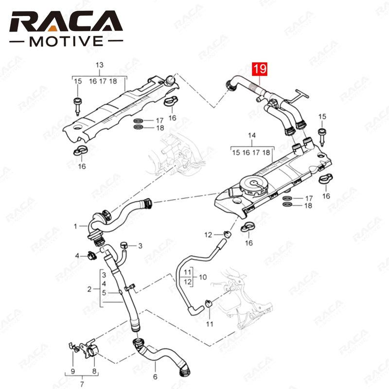 Rura Wydechowa Wentylacji Skrzyni Korbowej Pokrywy Zaworów Wąż Wentylacyjny Pasujący do Porsche Cayenne 9Pa 4.8 Pojemności (2002-2010) 94810724502