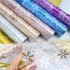 Household Snowflake Pattern Christmas Foil Table Runner Glitter Organza Tablecloth Translucent Rustic Tables Cover Banquet