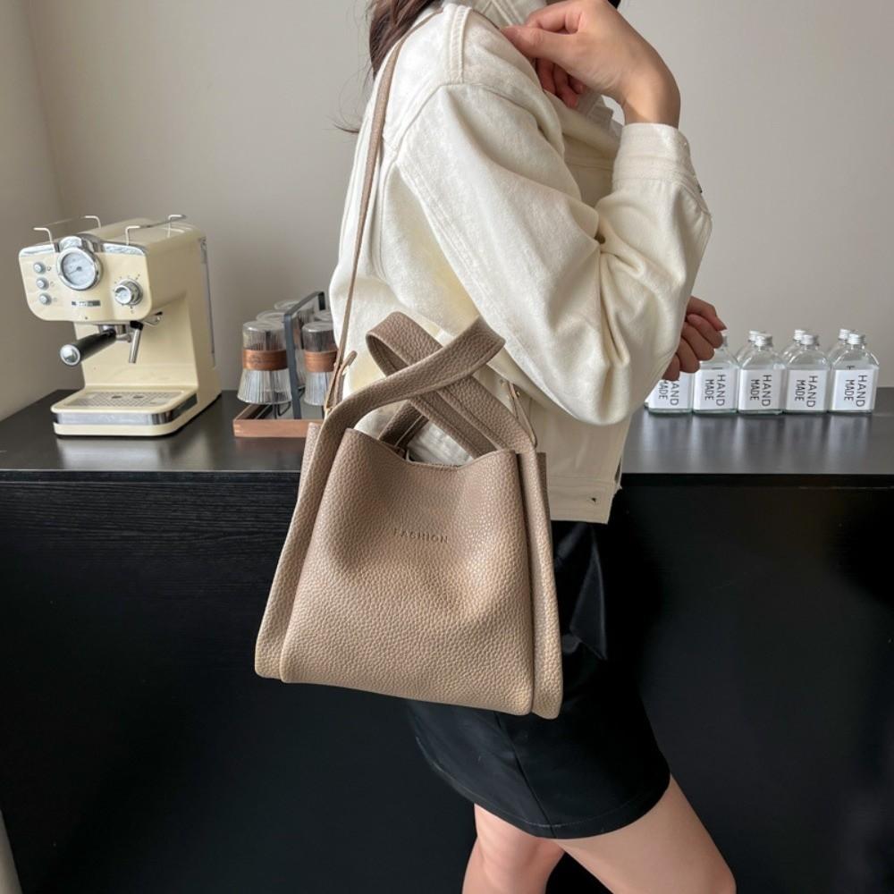 Borsa a Spalla Femminile Stile Coreano Grande Capacità Borsa a Tracolla Borse con Manico Superiore in Pelle Quotidiana