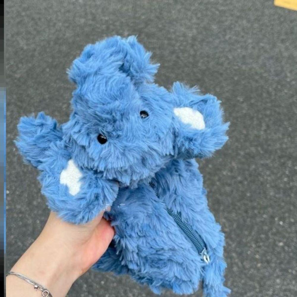 

Blue Elephant Plush Pencil Case Large Capacity Elephant Plush Pen Bag Stationery синій