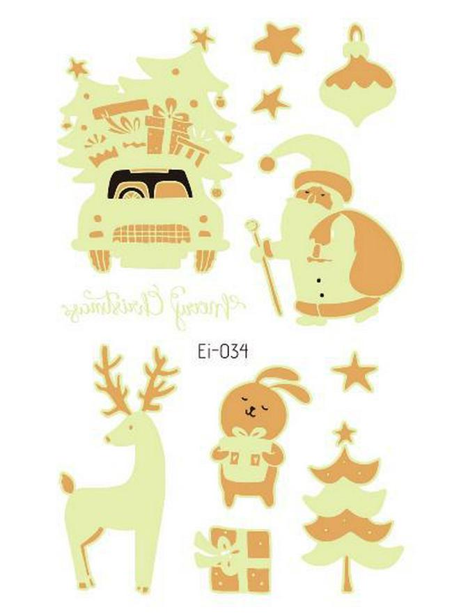 Ricalon Glow-in-the-Dark Waterproof Christmas Temporary Tattoos for Kids