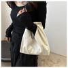 Minimalist Faux Leather Crescent Bag for Women Fashionable Handheld Shoulder Purse Trendy Daily Clutch CLE