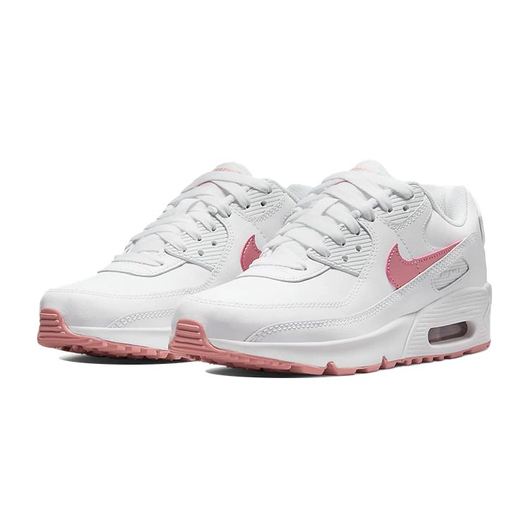 Nike Air Max 90 Leather GS White Pink Glaze Kids Sneakers CD6864-115