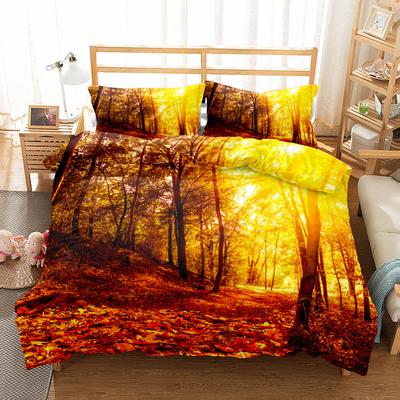 Maple Woods 3D Bettbezug-Set UK Einzel Doppel Queen US Twin Full King Size Bettwäsche-Set