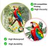 Tropical Parrots on Branch Window Clings Bird Flowers Palm Leaves Anti-Collision Glass Door Sticker Removable Waterproof Static PVC Decals for