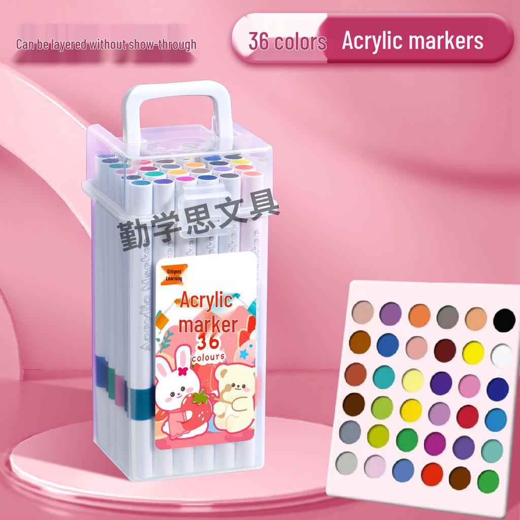Acrylic Markers & Washable Colored Pencils Set - Non-Bleeding, Layerable Colors, Ideal for Kids and Students, Kindergarten Use